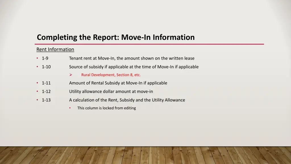 completing the report move in information 2