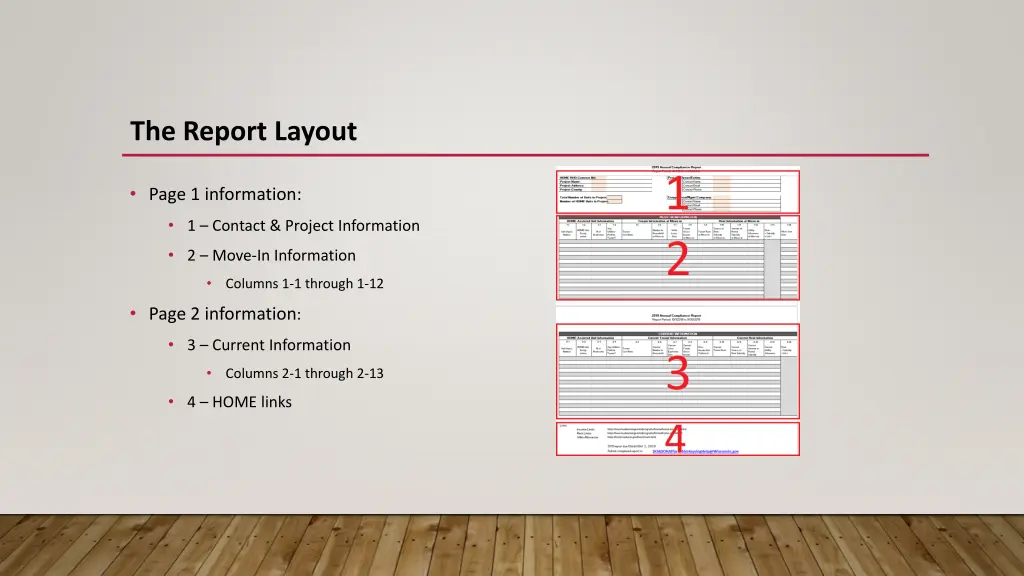 the report layout 1
