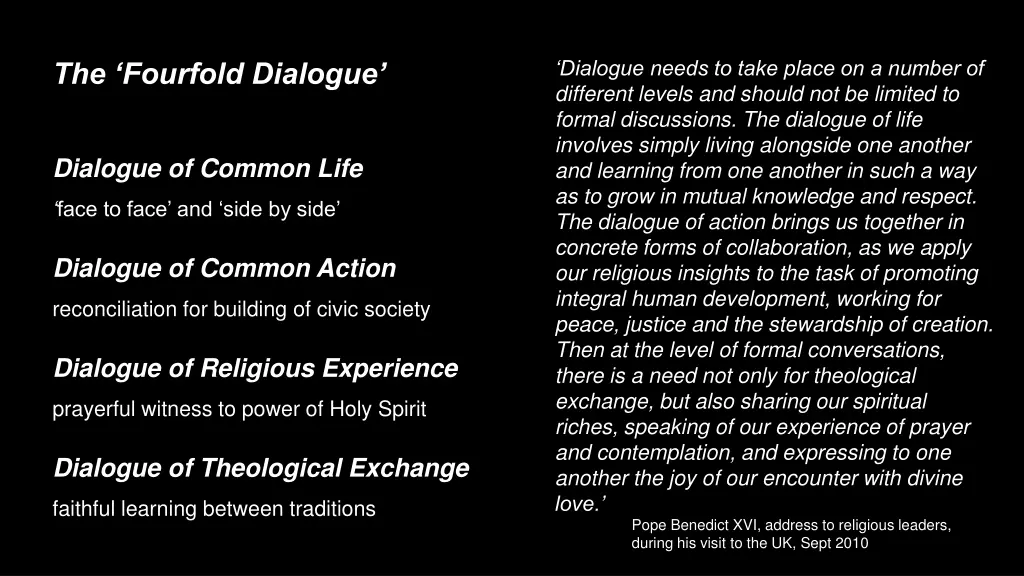 dialogue needs to take place on a number