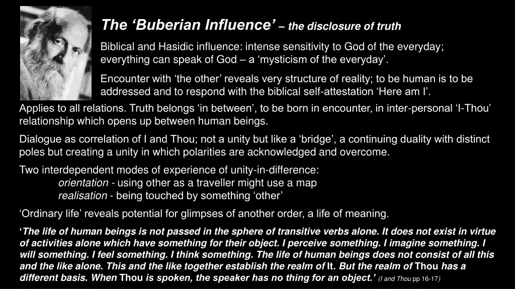 the buberian influence the disclosure of truth