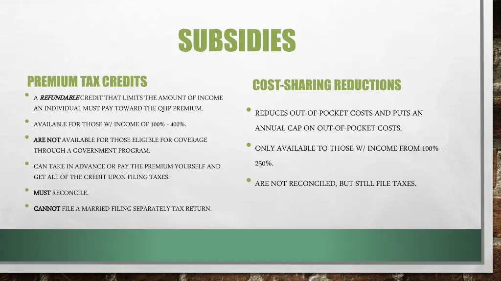 subsidies