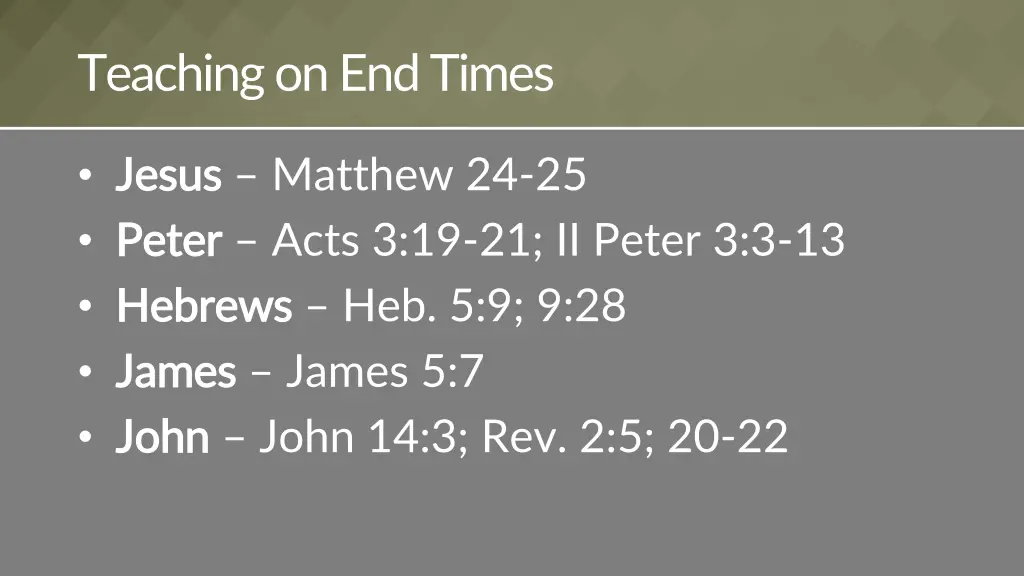 teaching on end times