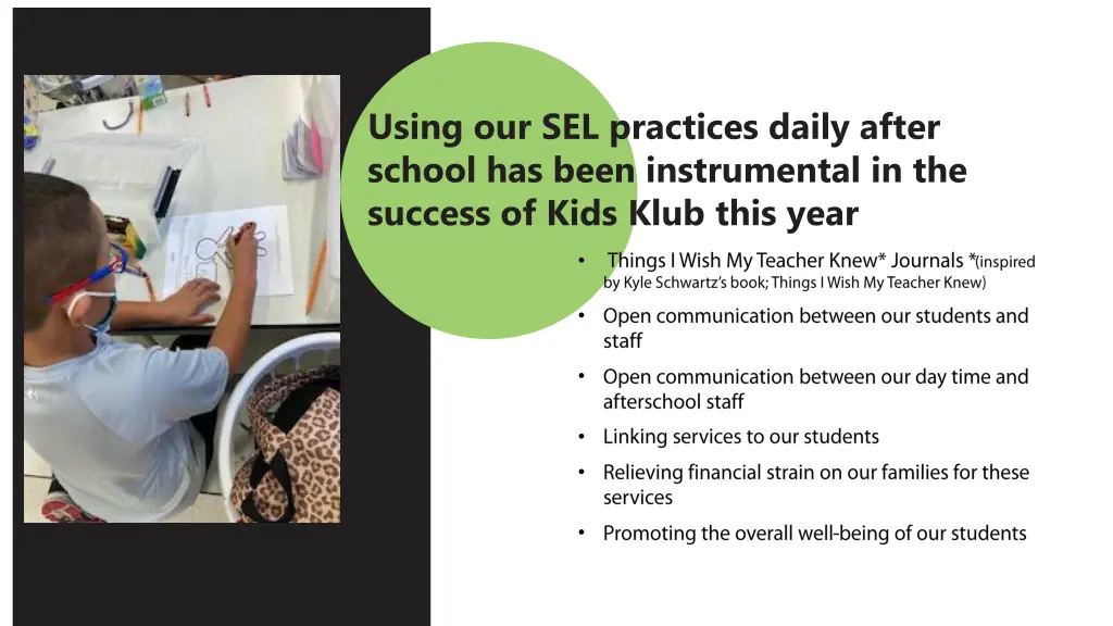 using our sel practices daily after school
