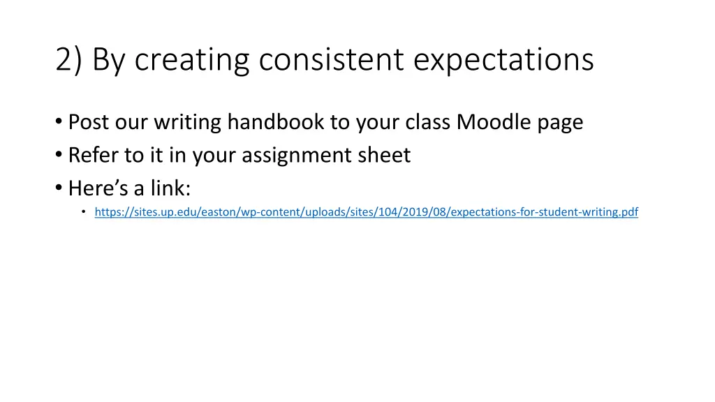 2 by creating consistent expectations