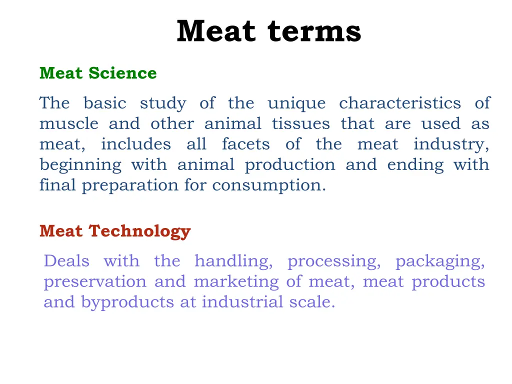 meat terms