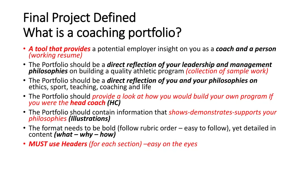 final project defined final project defined what