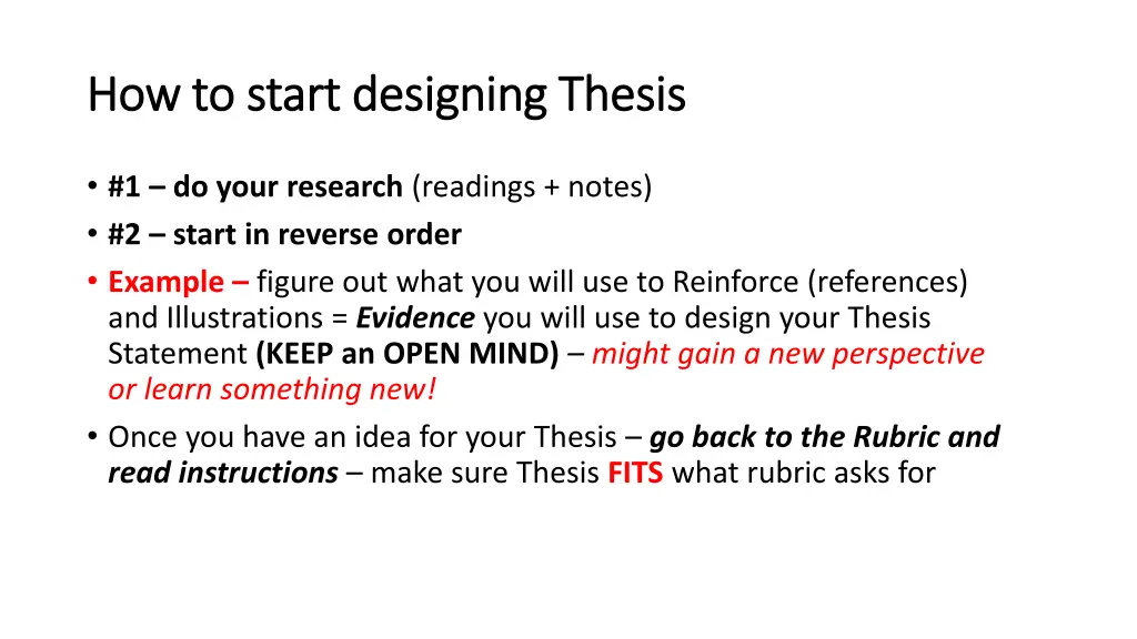 how to start designing thesis how to start