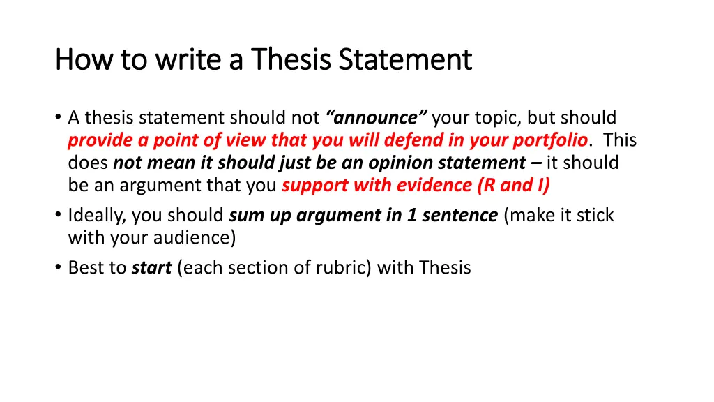 how to write a thesis statement how to write