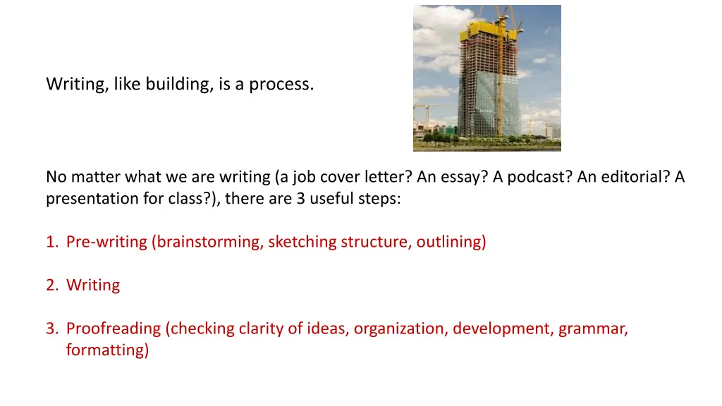 writing like building is a process