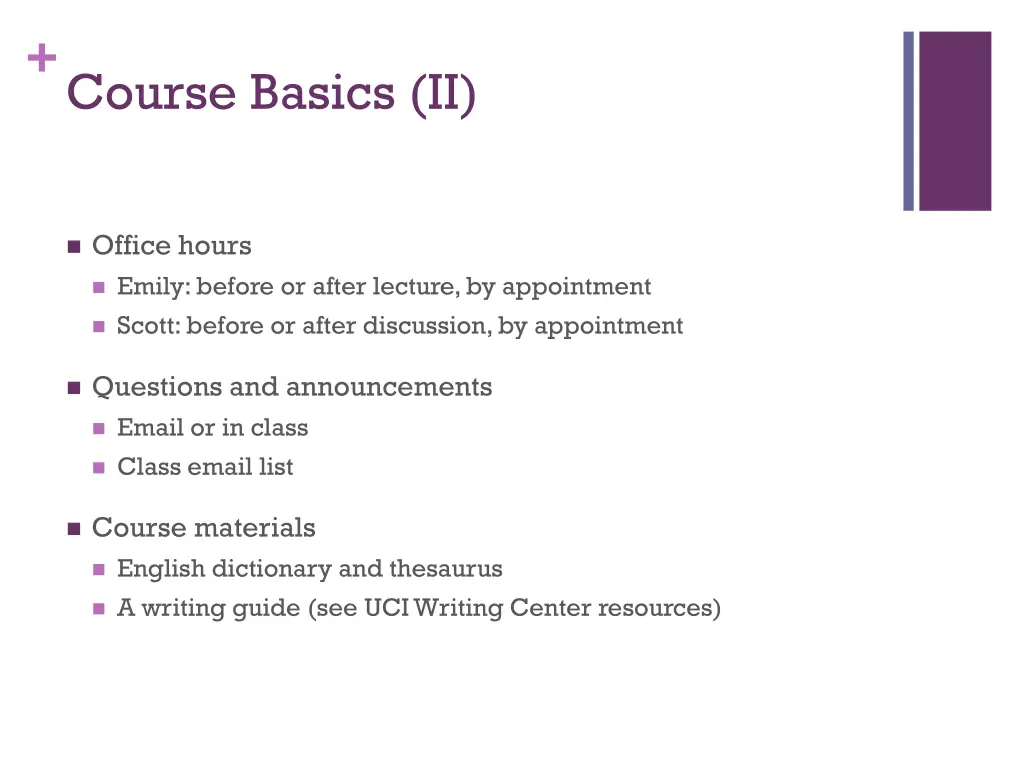 course basics ii