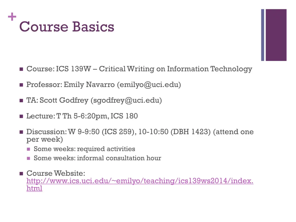 course basics