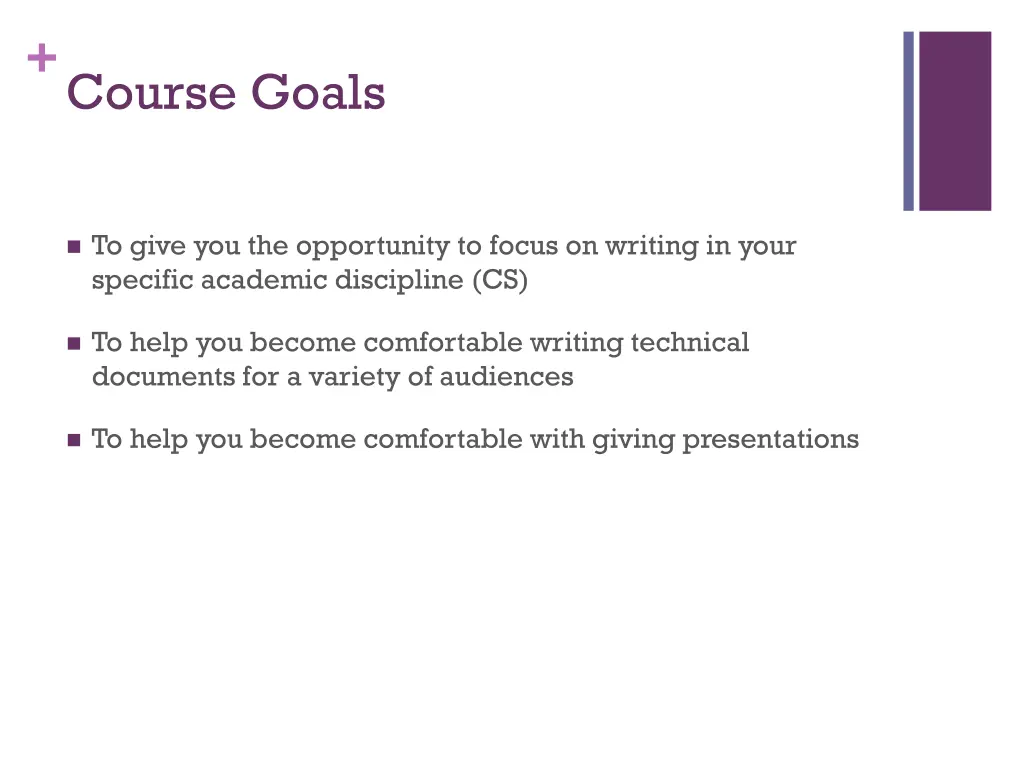 course goals