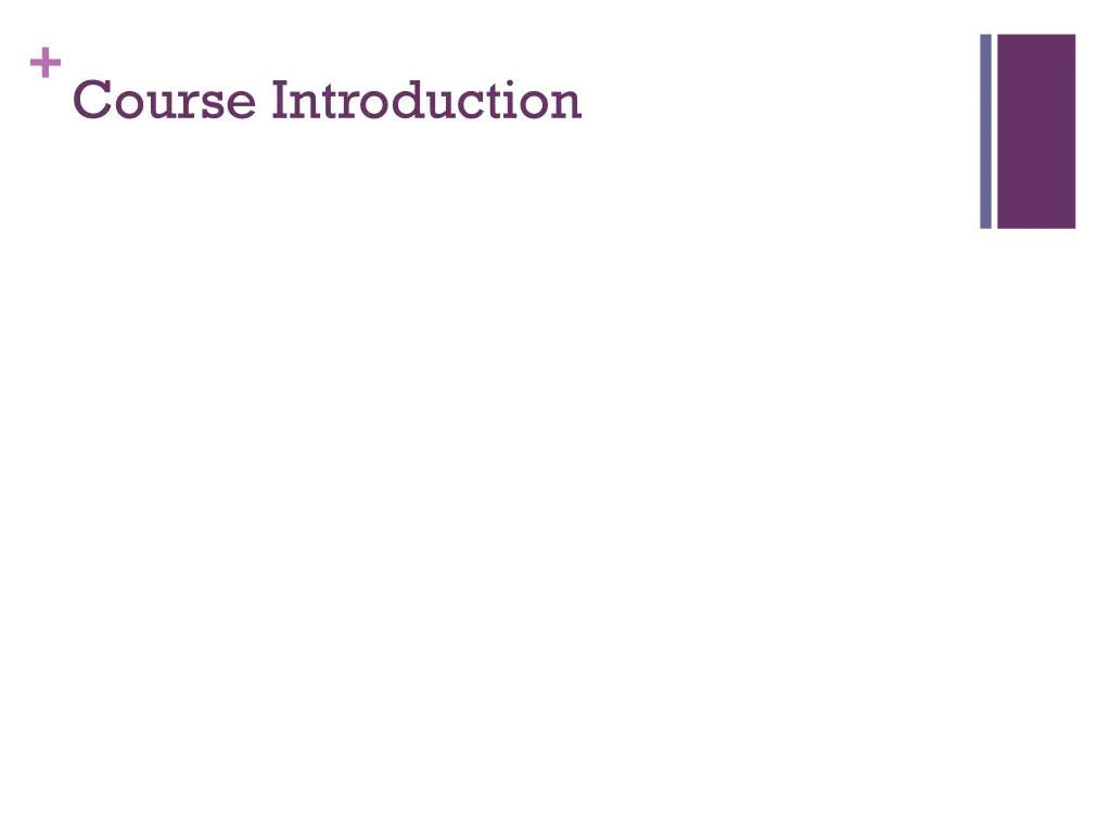 course introduction