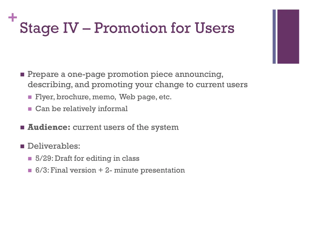 stage iv promotion for users
