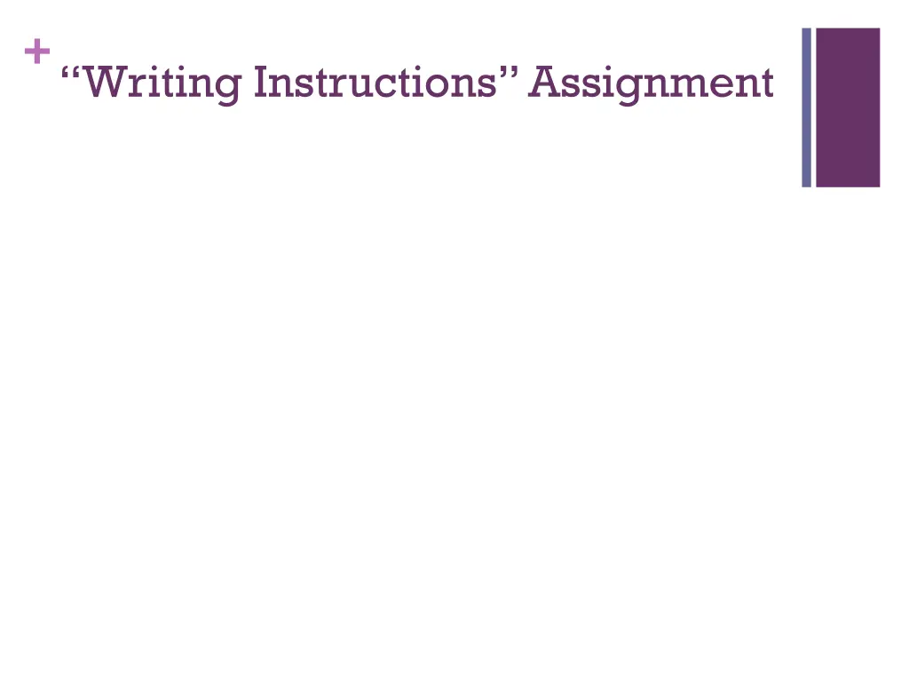 writing instructions assignment
