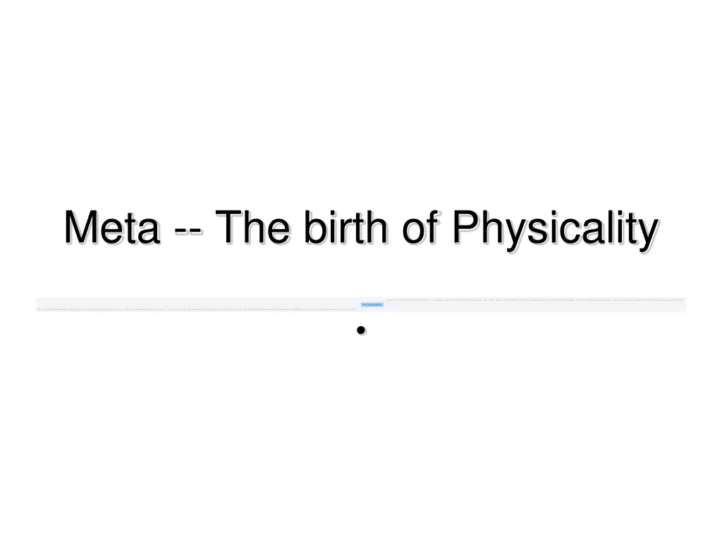 meta the birth of physicality