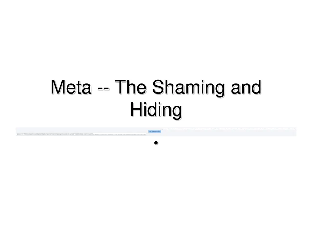 meta the shaming and hiding