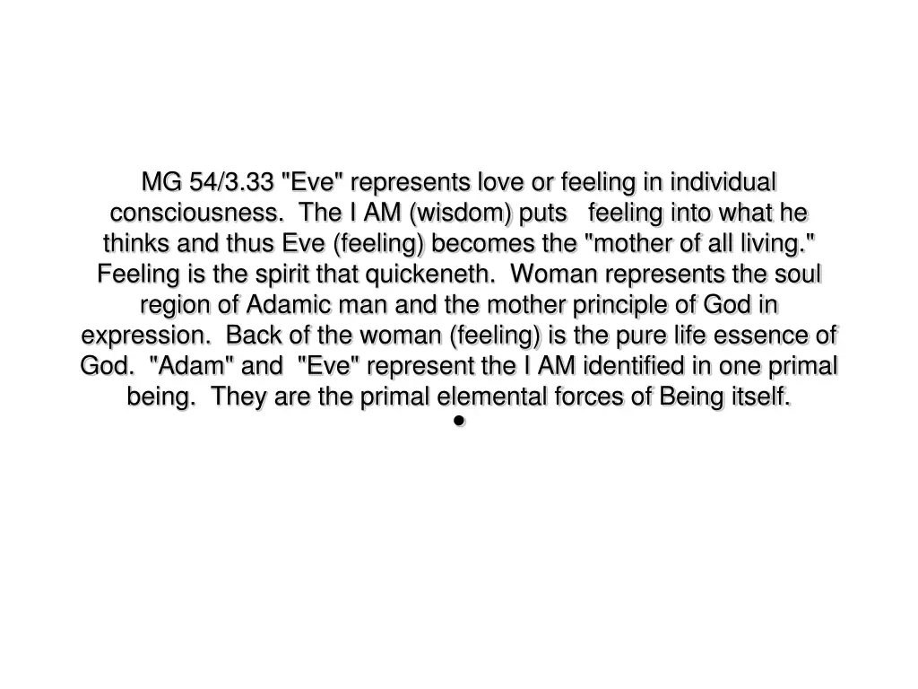 mg 54 3 33 eve represents love or feeling