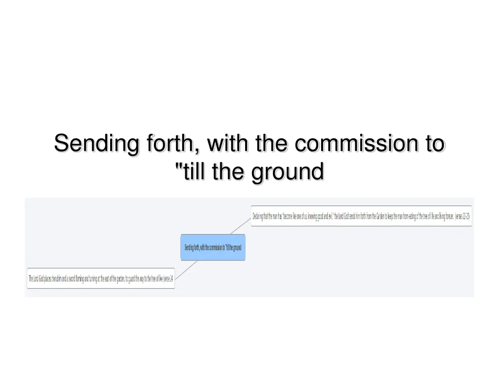 sending forth with the commission to till