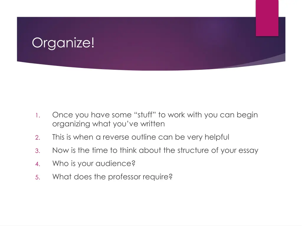 organize