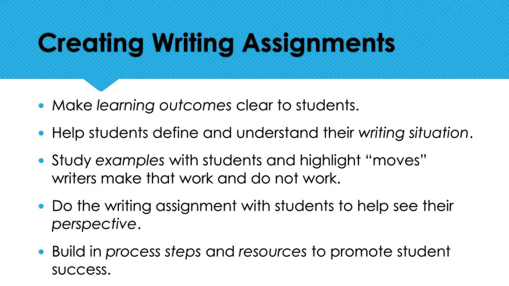creating writing assignments