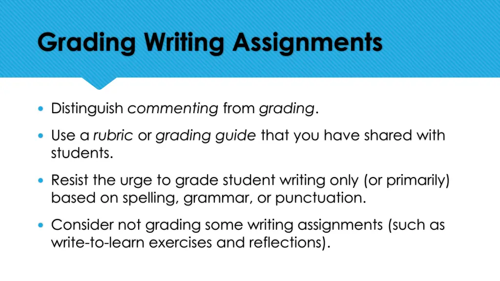 grading writing assignments