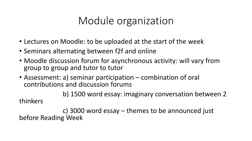 module organization