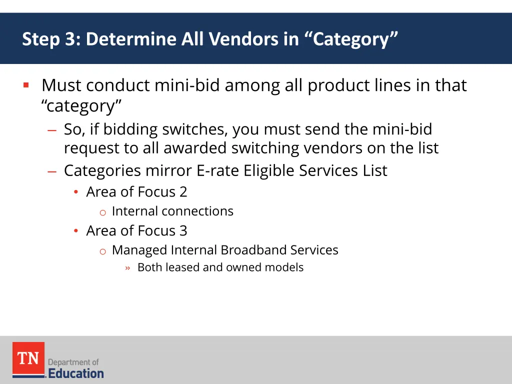 step 3 determine all vendors in category 1
