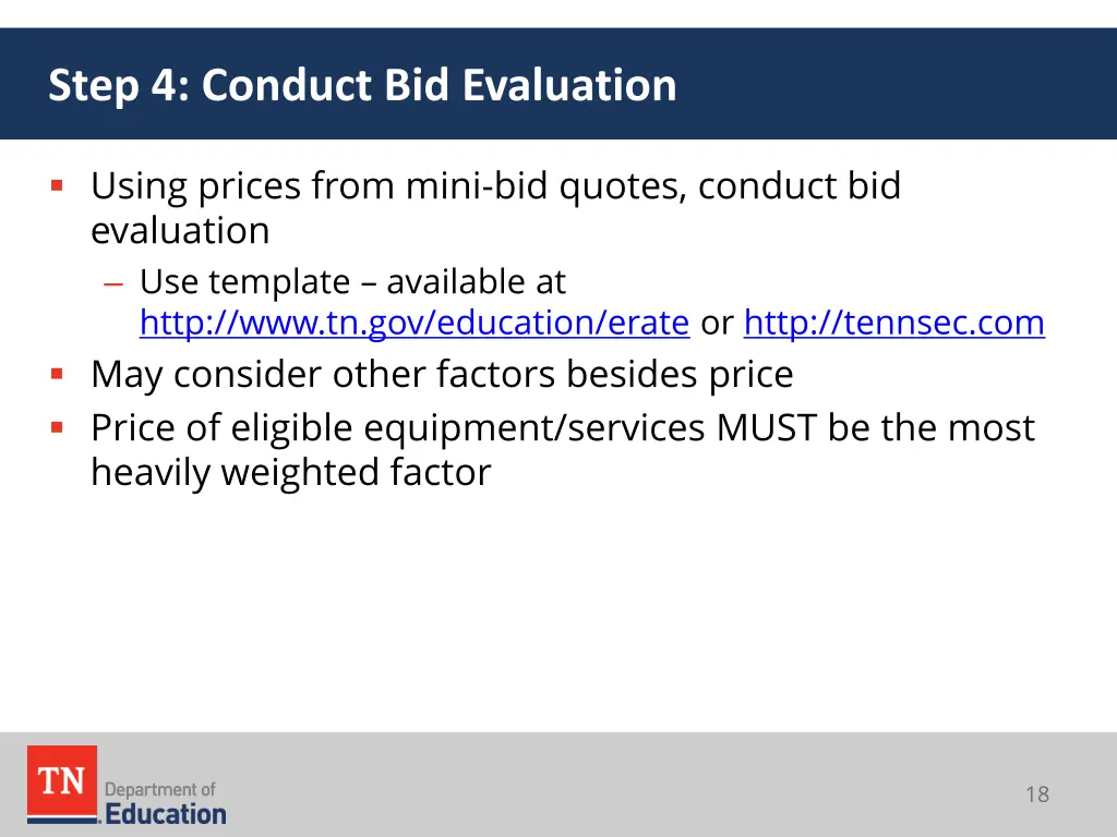 step 4 conduct bid evaluation 1