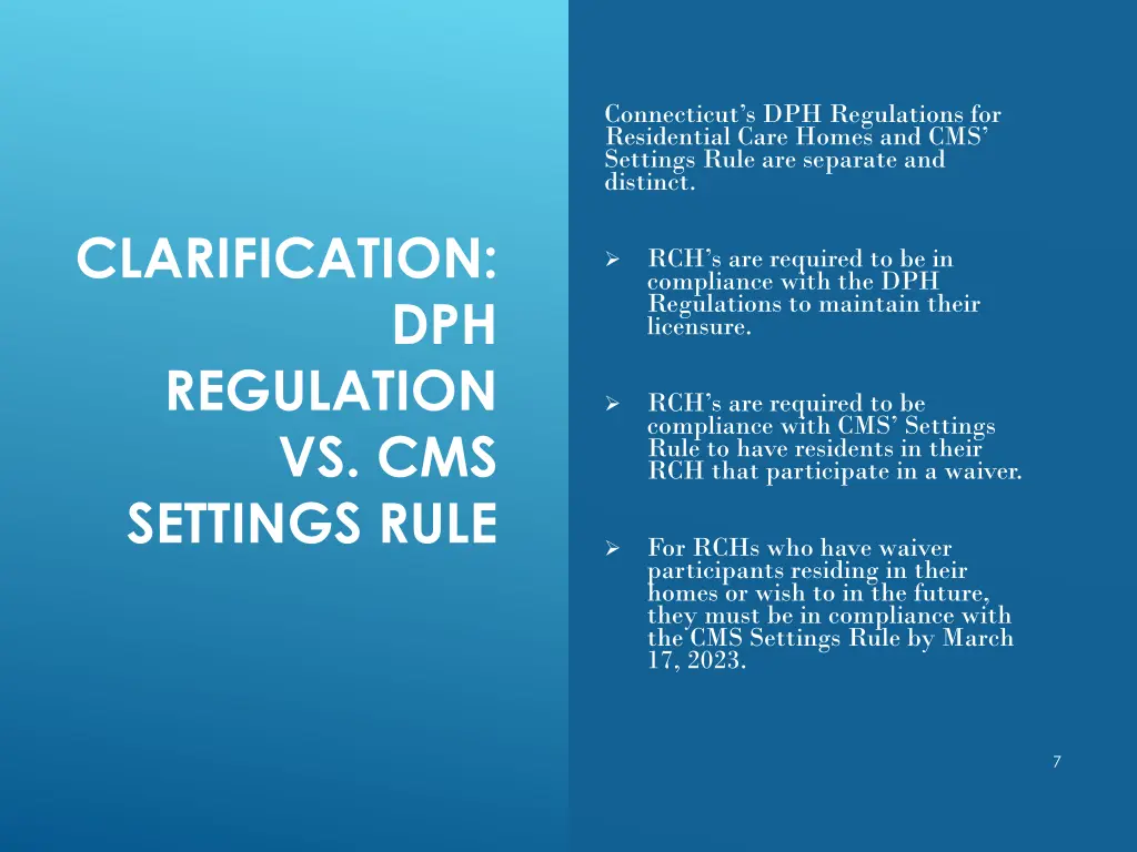 connecticut s dph regulations for residential