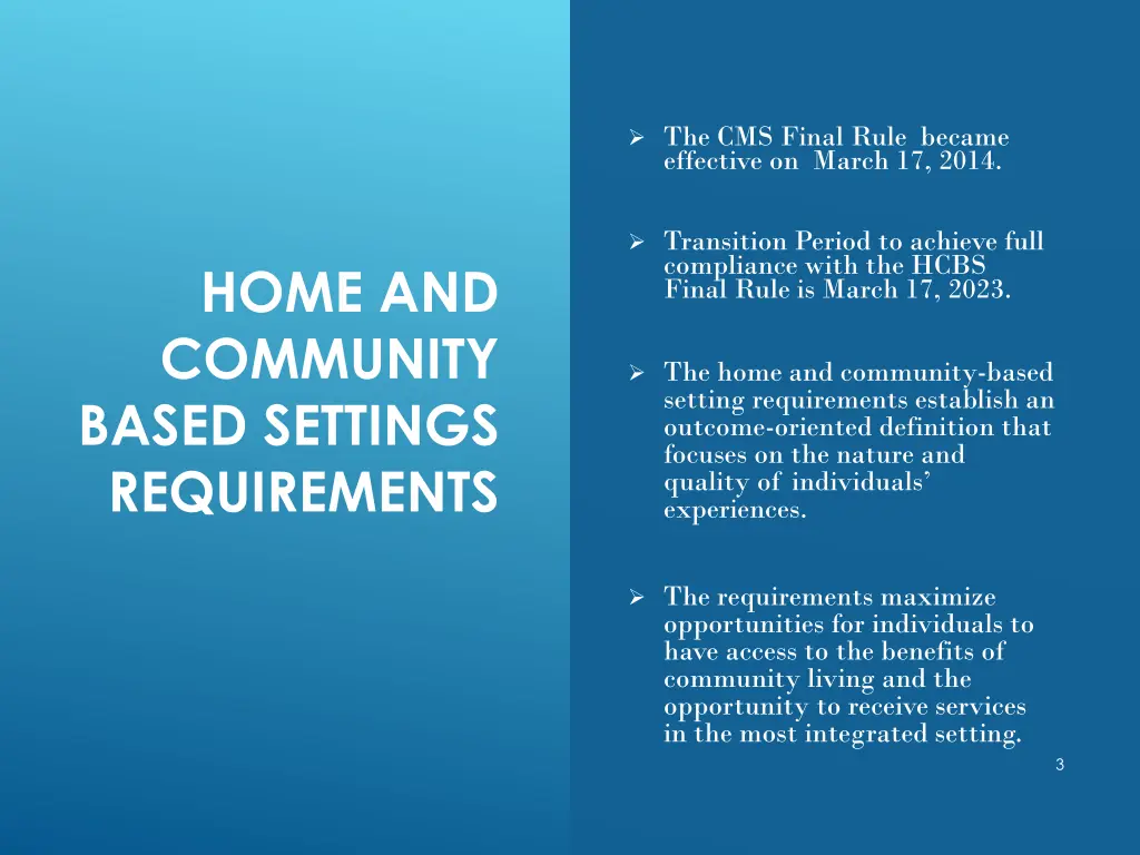 the cms final rule became effective on march