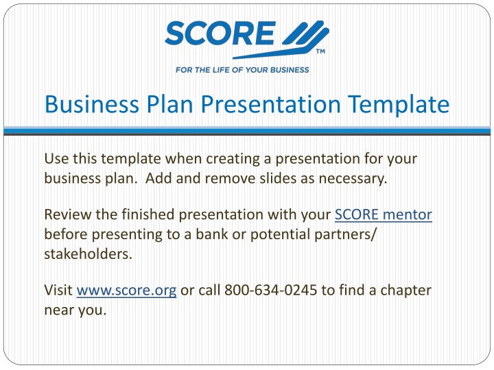 business plan presentation template