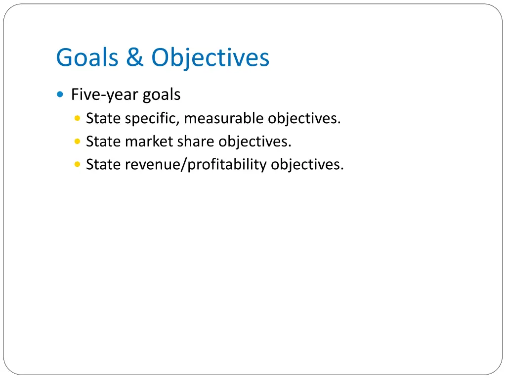 goals objectives