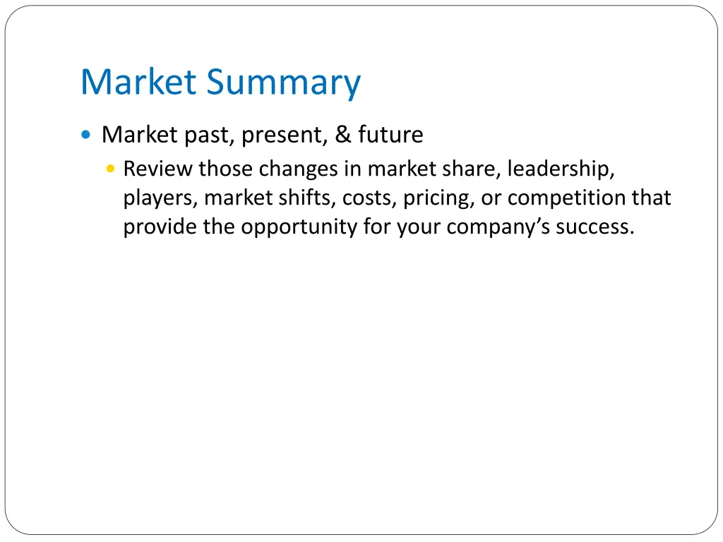 market summary