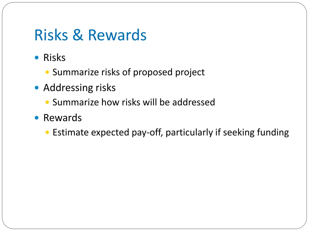 risks rewards