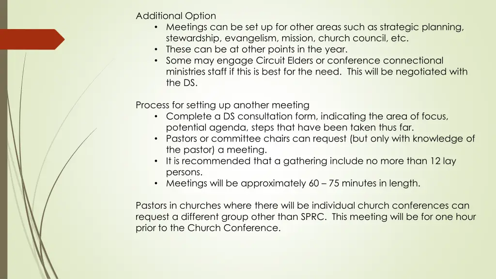 additional option meetings