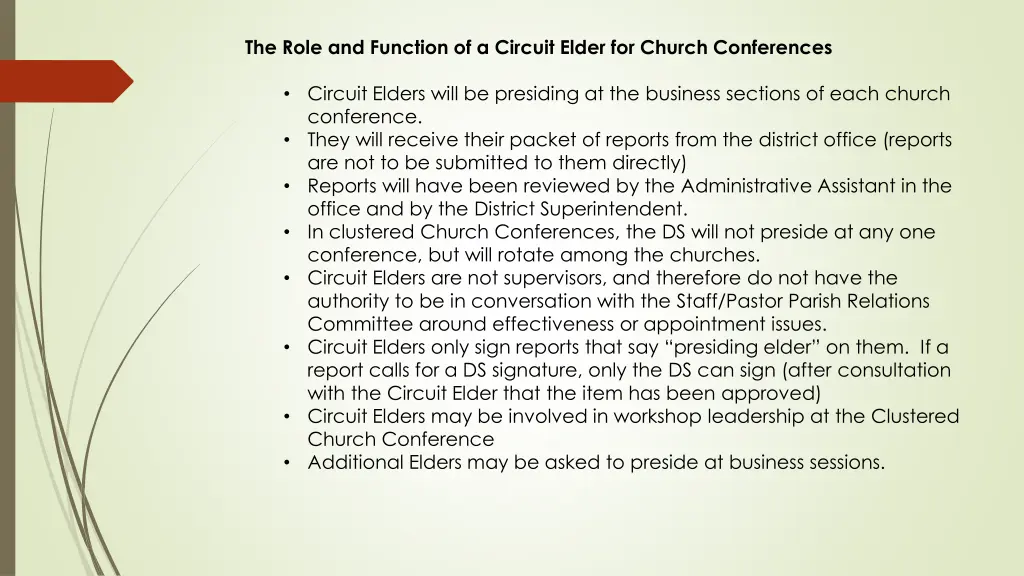 the role and function of a circuit elder