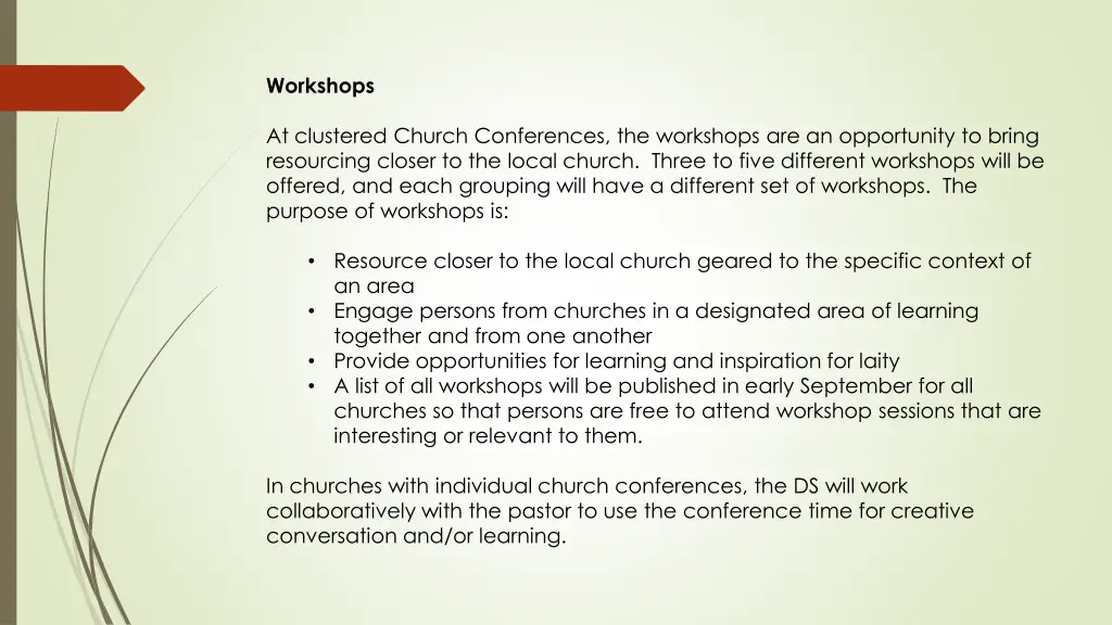 workshops