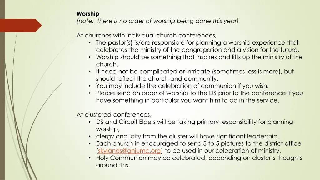 worship note there is no order of worship being