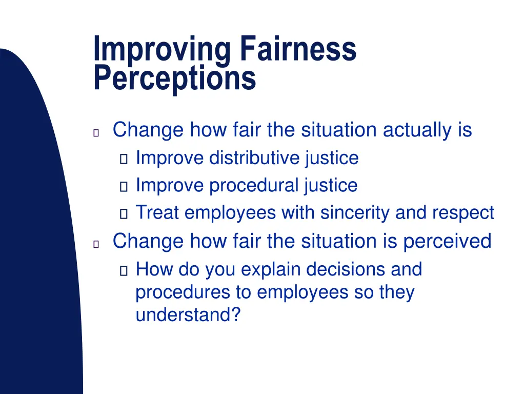 improving fairness perceptions