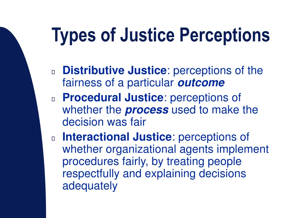 types of justice perceptions