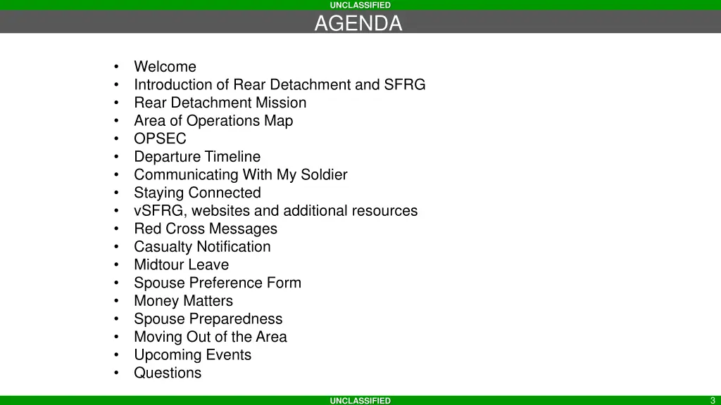 unclassified agenda