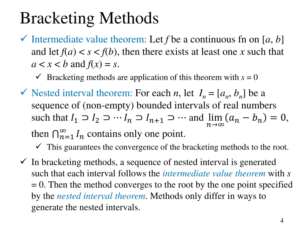 bracketing methods