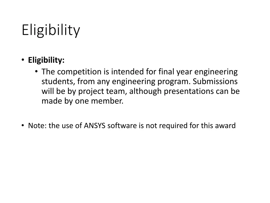 eligibility