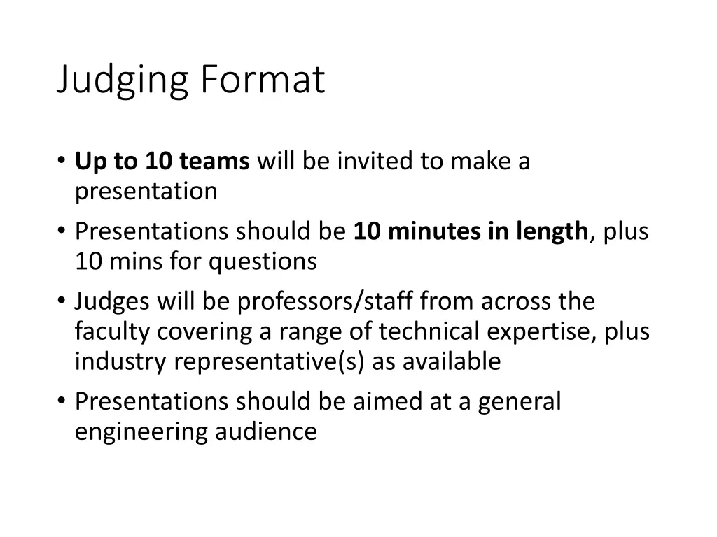 judging format