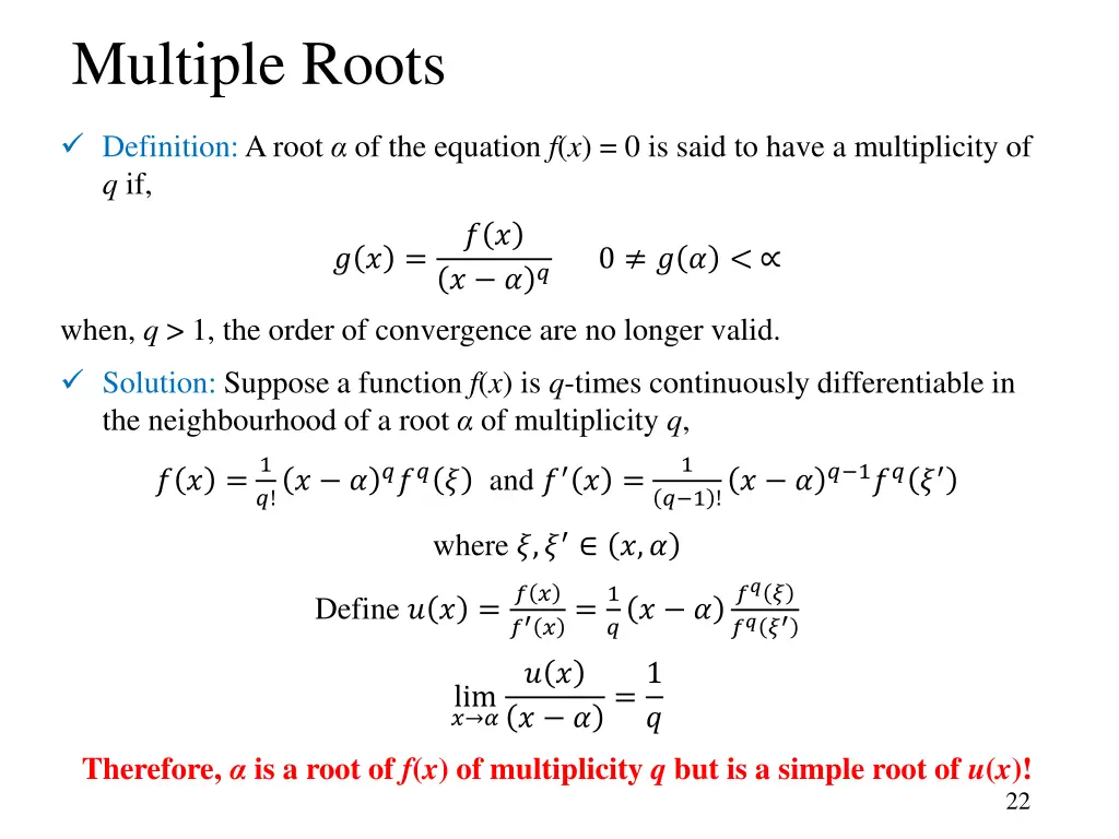 multiple roots