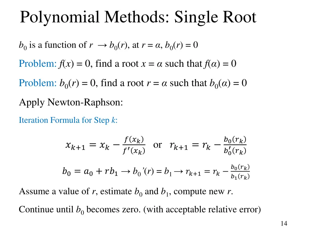 polynomial methods single root 2