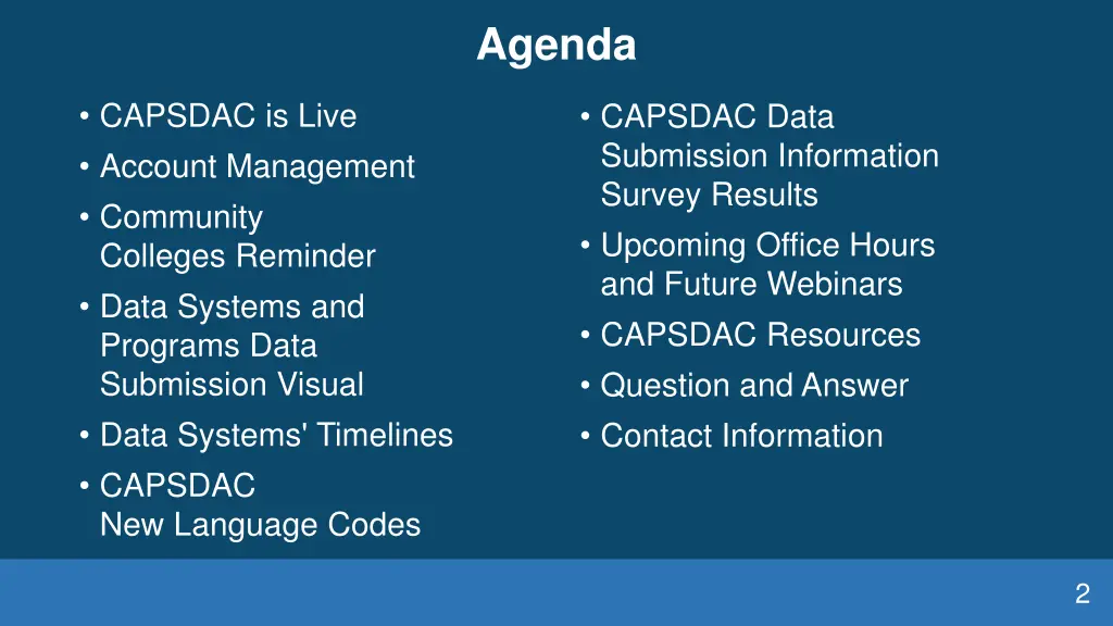 agenda