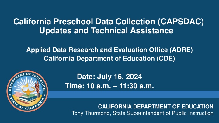 california preschool data collection capsdac