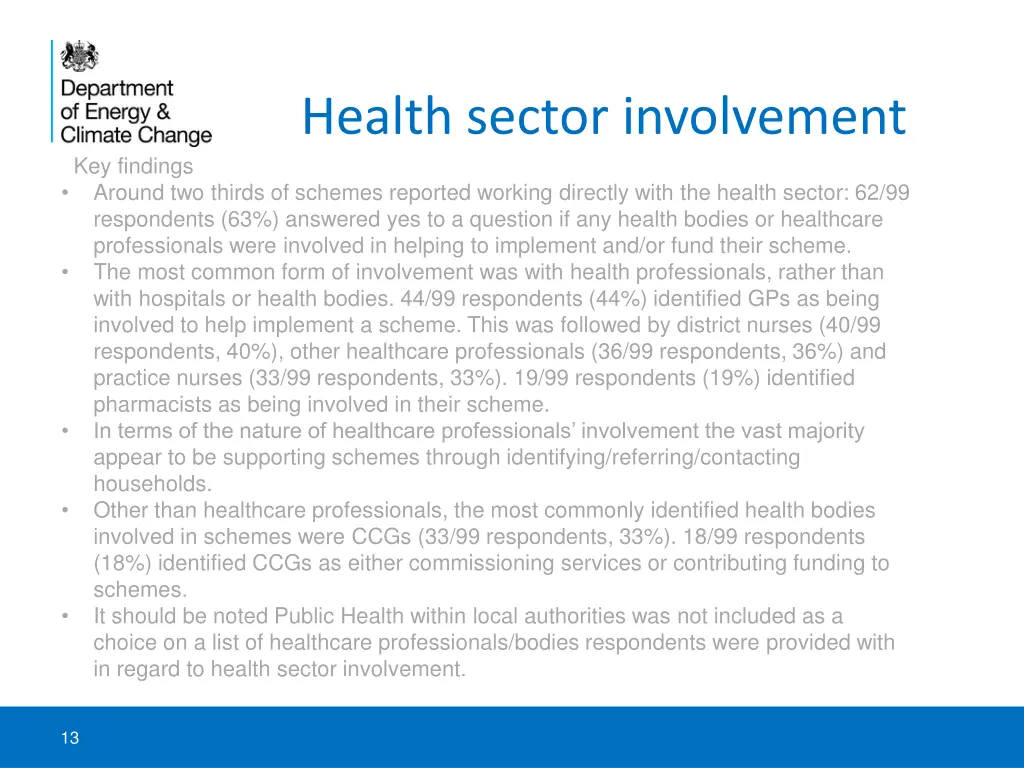 health sector involvement